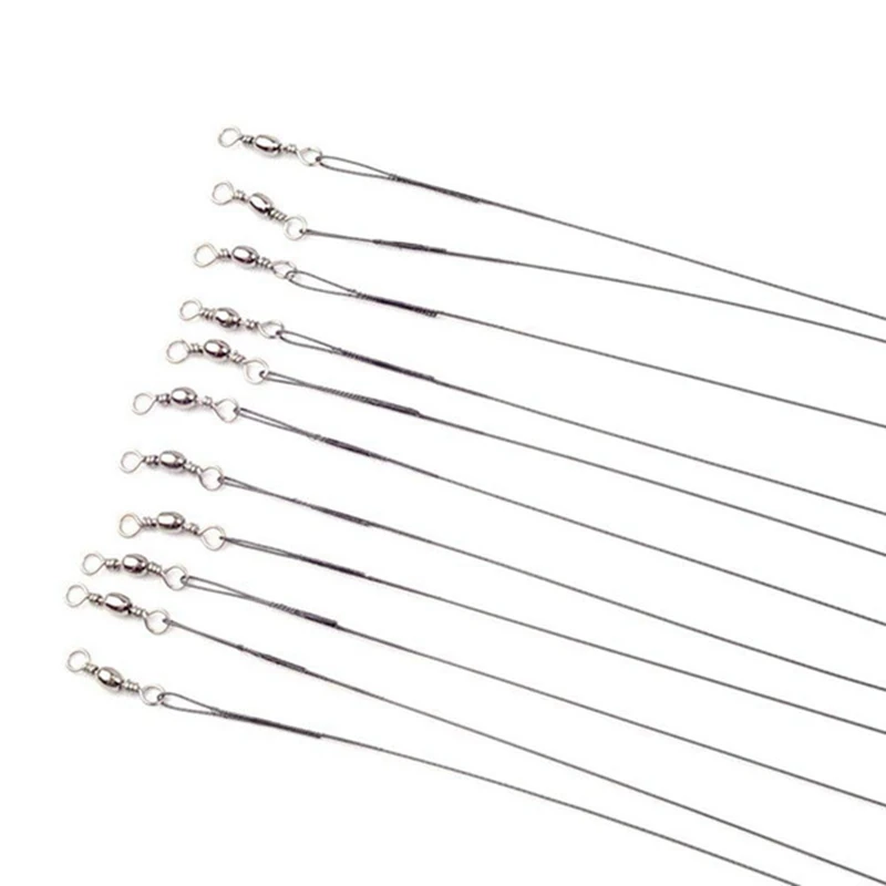 NEW-60Pcs 15/20/25 см Проволока из нержавеющей стали лидер рыболовный поводок поворотный