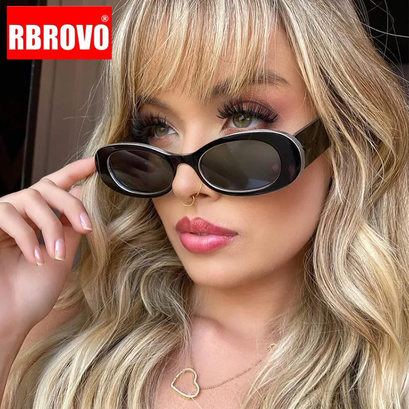 

RBROVO Oval Women Sunglasses Small Frame Sunglasses Women 2021 Fashion Brand Designer Sunglasses For Women Retro Hip Hop Okulary