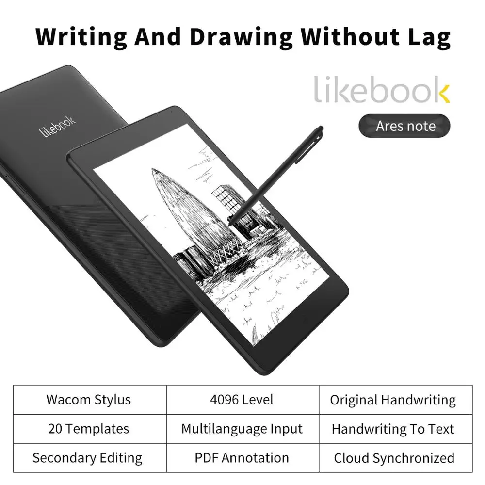 Электронная книга Boyue likebook Ares note 7 8 дюйма 2 ГБ/32 ГБ ядерный с SD картой до 128