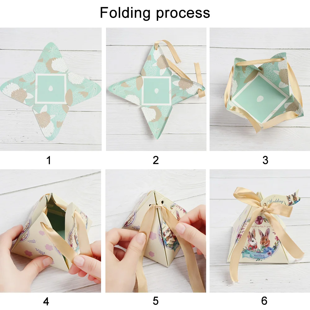 5 шт. вечерние коробки для конфет с пасхальным Кроликом Подарочная сумка посылка