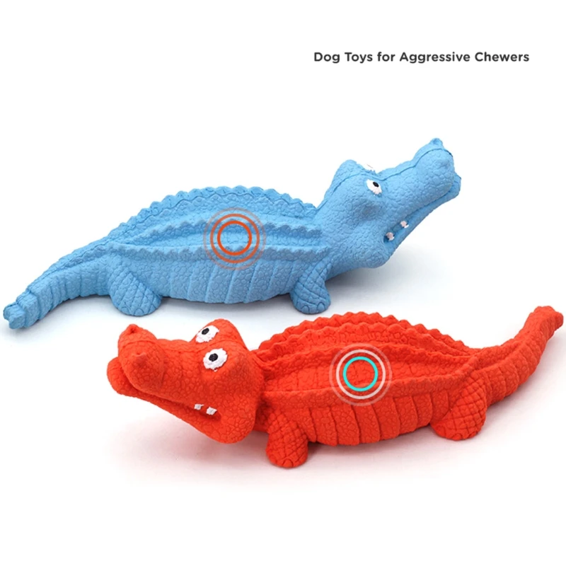 

Dog Squeak Toys Natural Rubber Chew Toy for Puppy Teething Soft Alligator Bite-Resistant for Small / Medium Dogs