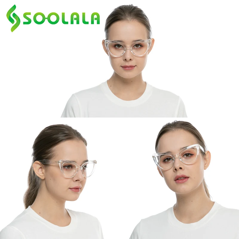 Очки для чтения женские SOOLALA кошачий глаз от 0 5 светильник 4 0|Женские очки чтения| |