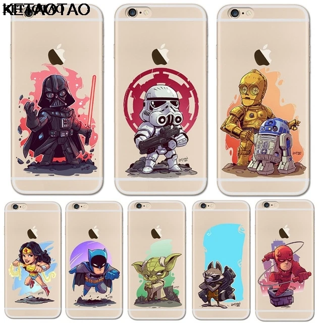 Чехлы для телефонов KETAOTAO с супергероями комиксов Marvel DC iPhone 4S 5C 5S 6 6S 7 8 Plus X