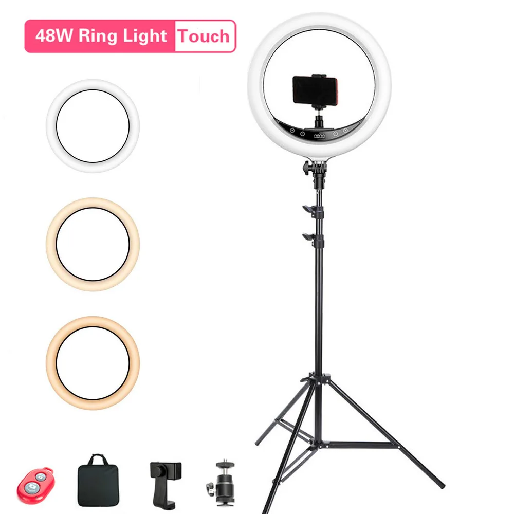 

LED Ring Light Photography Lighting Selfie Lamp Wireless Remote Control Dimmable for Youtube Tiktok Makeup Video Mobile Live