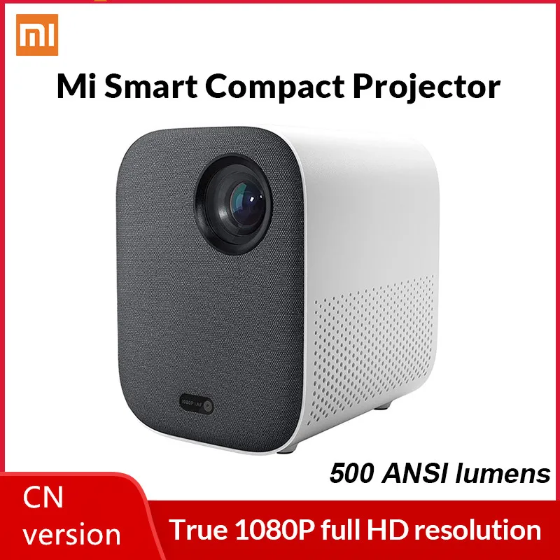

Компактный проектор Xiaomi Mi, 1080P, 500 ANSI лм, поддержка 4K видео, Android TV 9,0