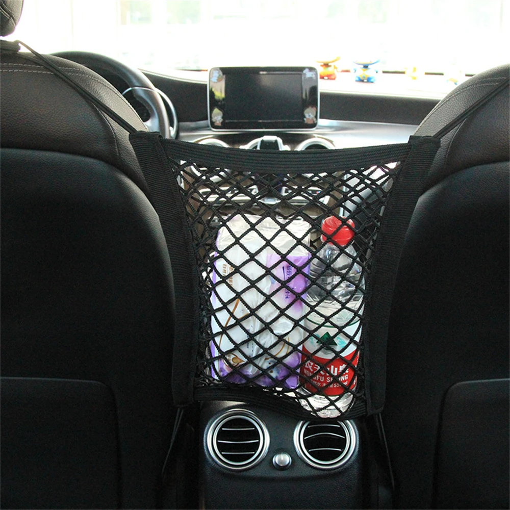 

Universal Car 25x27cm Strong Elastic Mesh Net Between Seat Back Storage Bag Luggage Holder Pocket