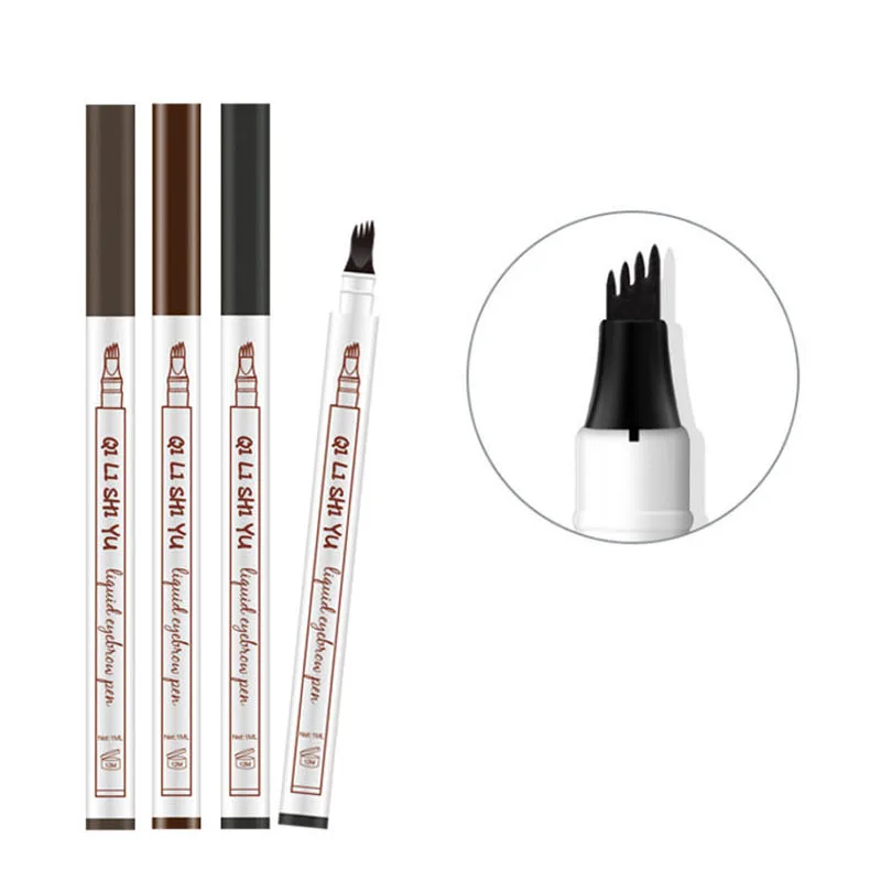 

Eyebrows Pen 4 Point Long Lasting Natural Eyebrow Tattoo Pen Waterproof Fine Sketch Liquid Lazy Eye Brow Pencil