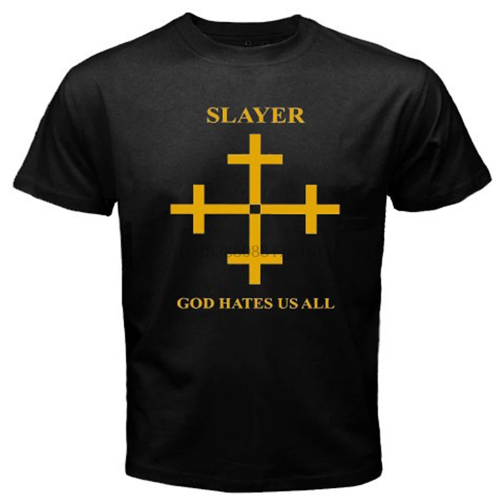 Новинка Мужская черная футболка с надписью Slayer God Hates Us All альбомная металлическая