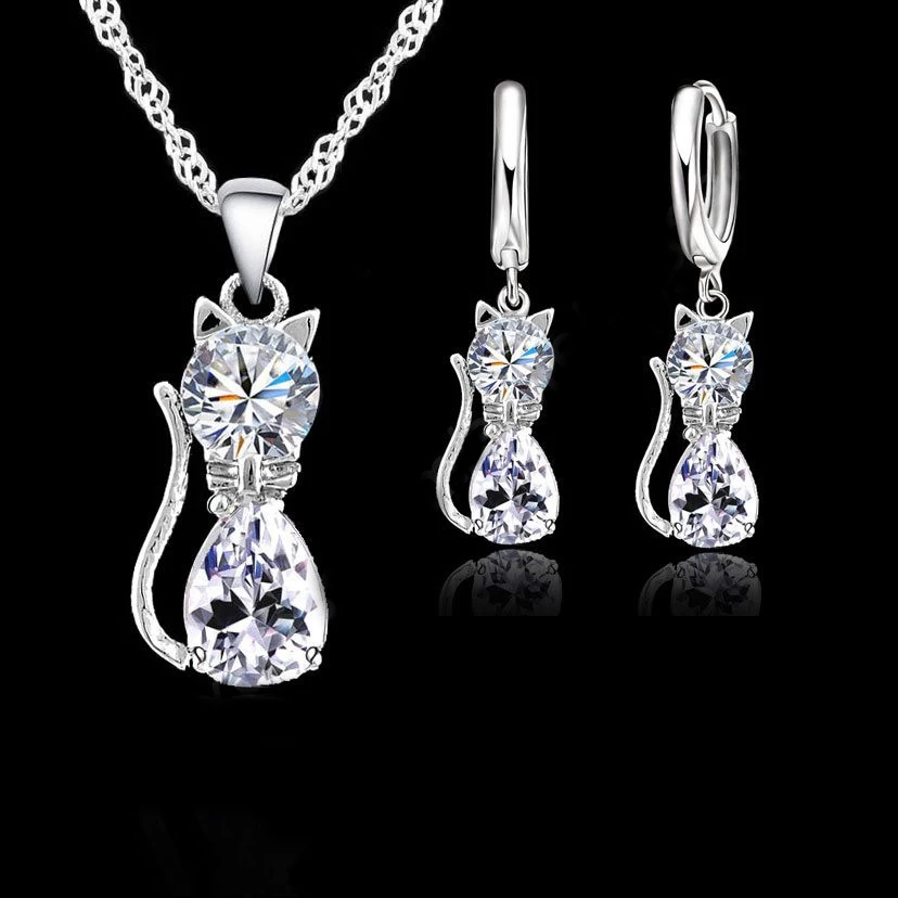 Женский ювелирный комплект из колье и серёг серебра 925 пробы|jewellery set|accessories set925