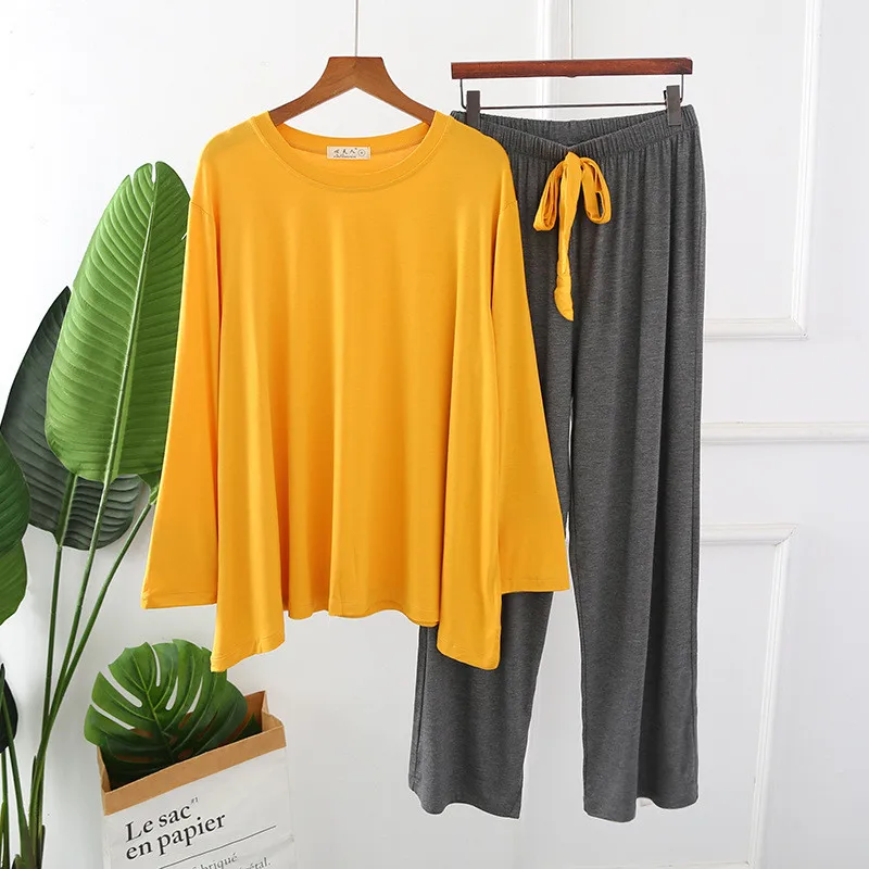 

Sexy Pajamas Homewear Suit Intimate Lingerie 2pcs Long Sleeve &pant Apring New Sleepwear Soft Nightwear Women Home Clothing
