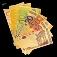 gold banknote euro 5 10 20 50 100 200 500 ecu replica money banknote collection