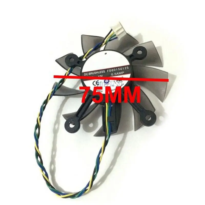 Кулер FD8015U12S 75 мм 12 в пост. Тока 0 5 А 4-контактный для ASUS GTX 560 GTX550Ti HD7850 видеокарта