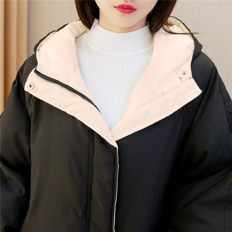 2021 Loose Plus Size Winter New Padded Jacket Women Hooded Casual Cotton Clothing Thick Cotton Parka Oversized Coat Cothes Tops