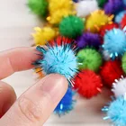 100 шт. цветные блестящие шары помпоны пушистые шары для детей DIY товары для рукоделия творческие украшения помпоны
