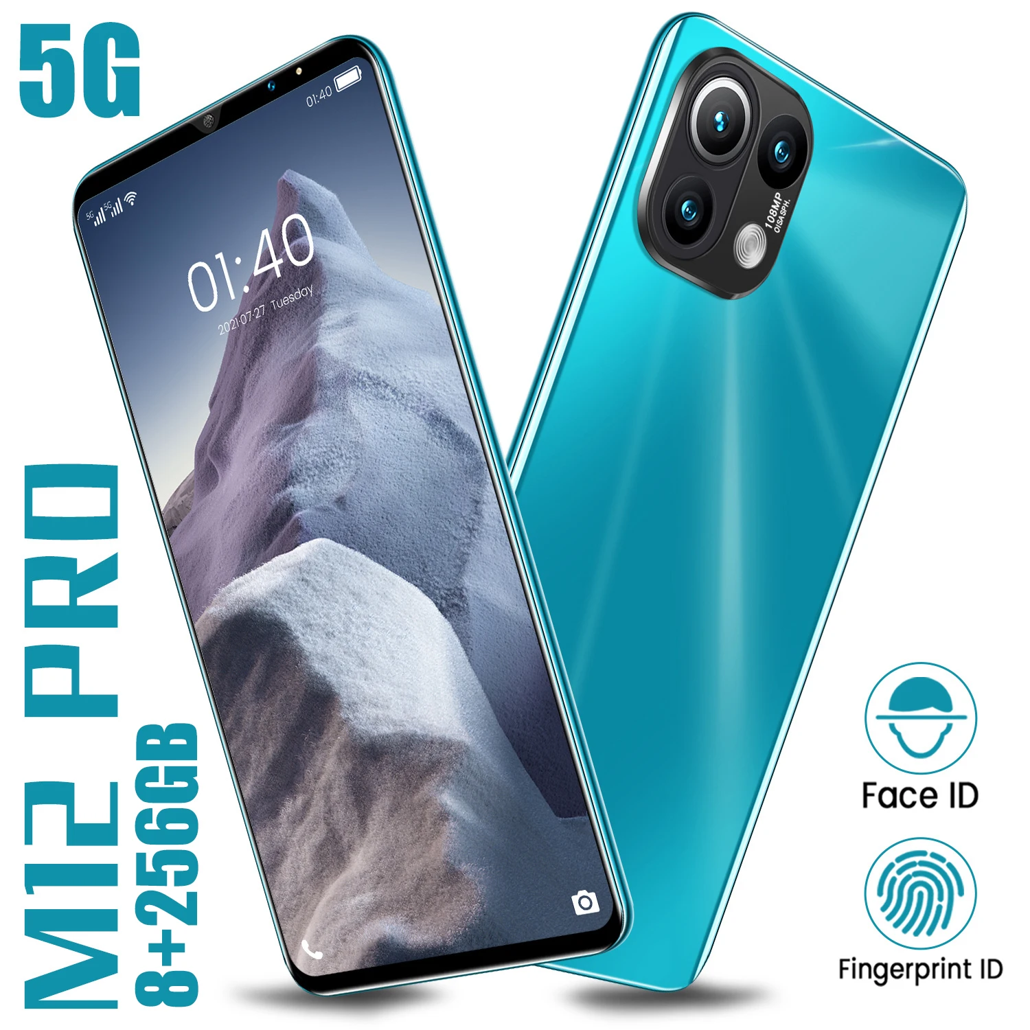 

XIAOM12 Pro 12GB+512GB 32+64MP Face Unlock 6.1 Inch 4G 5G Smartphones 1400*3200 MTK6889 Dual SIM+Micro SD 6000mAh Cellphones