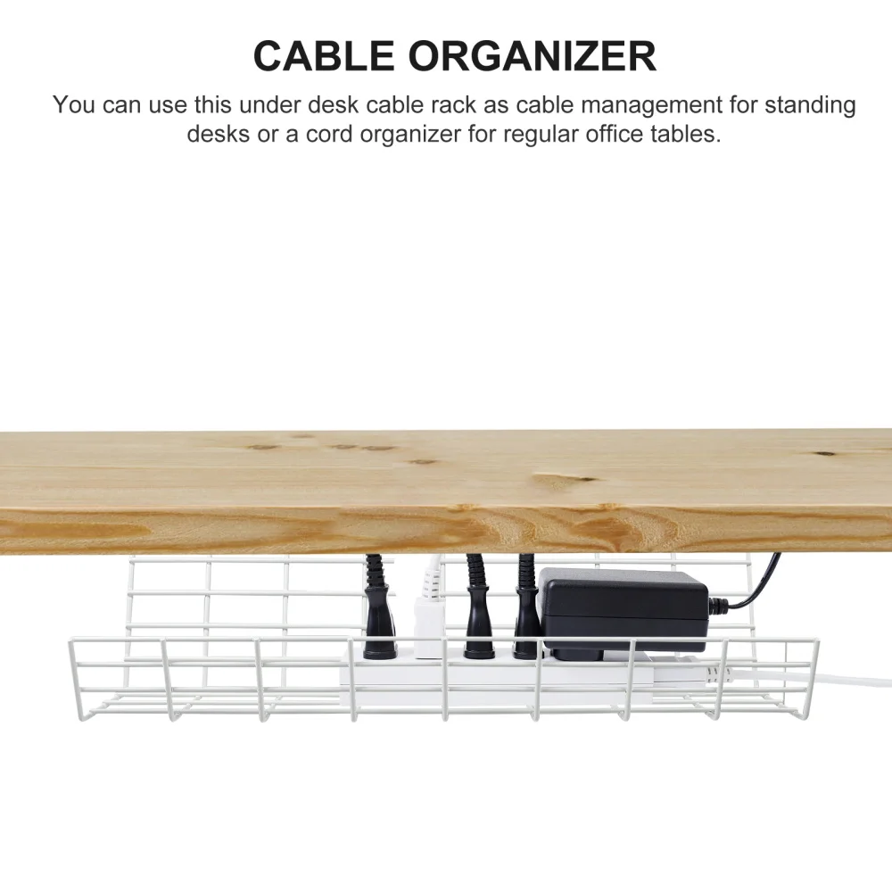 

2pcs Under Desk Cable Management Rack Compact Cable Organizer Storage Rack
