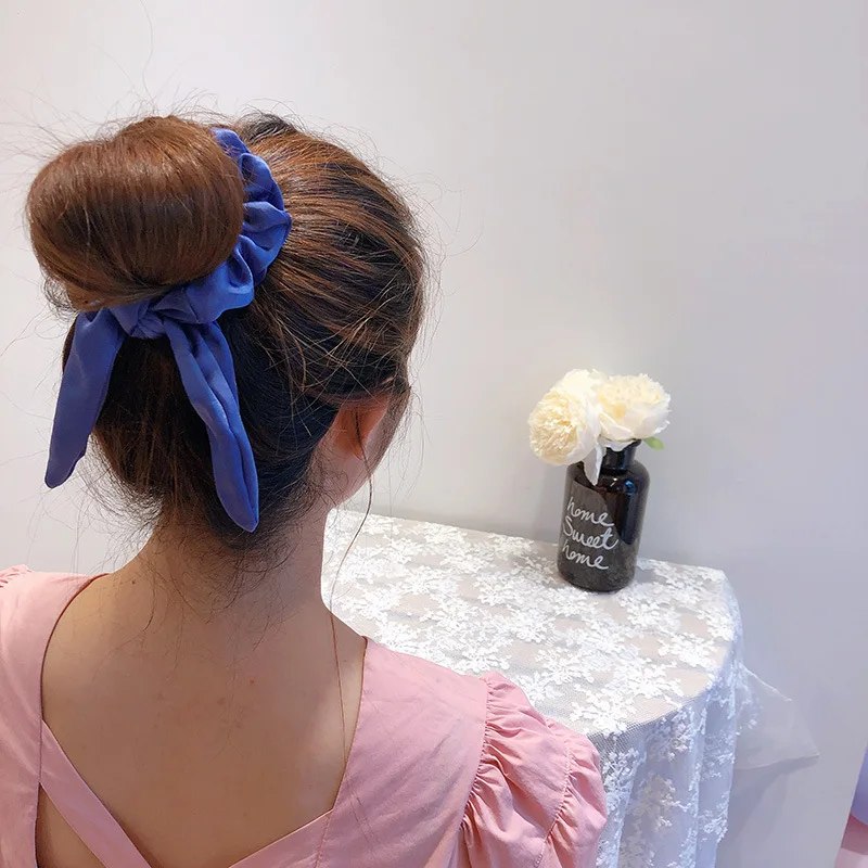 

Женские резинки для волос с бантом, Однотонные резинки для волос для девочек, аксессуары для волос, 2021