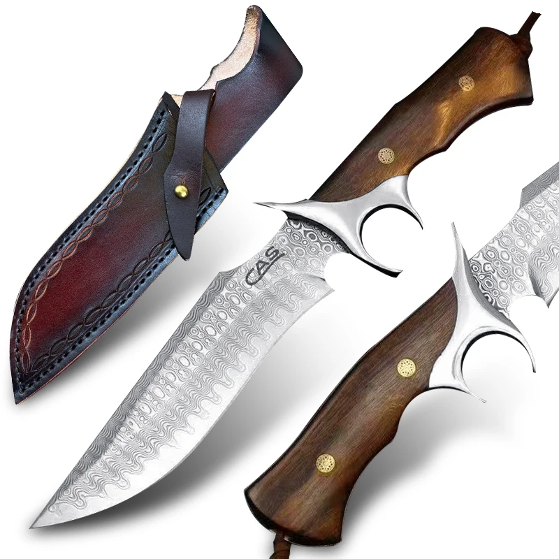 

Hand Knife Forged Damascus Steel Knife Survival Fixed Blade Sharp Tactical Straight Knife Outdoor Camping Hunting Knife Tool