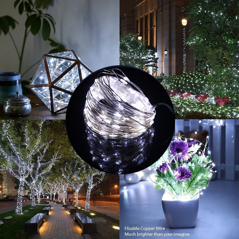 Светодиодная гирлянда с USB цветная Водонепроницаемая светодиодная из медной