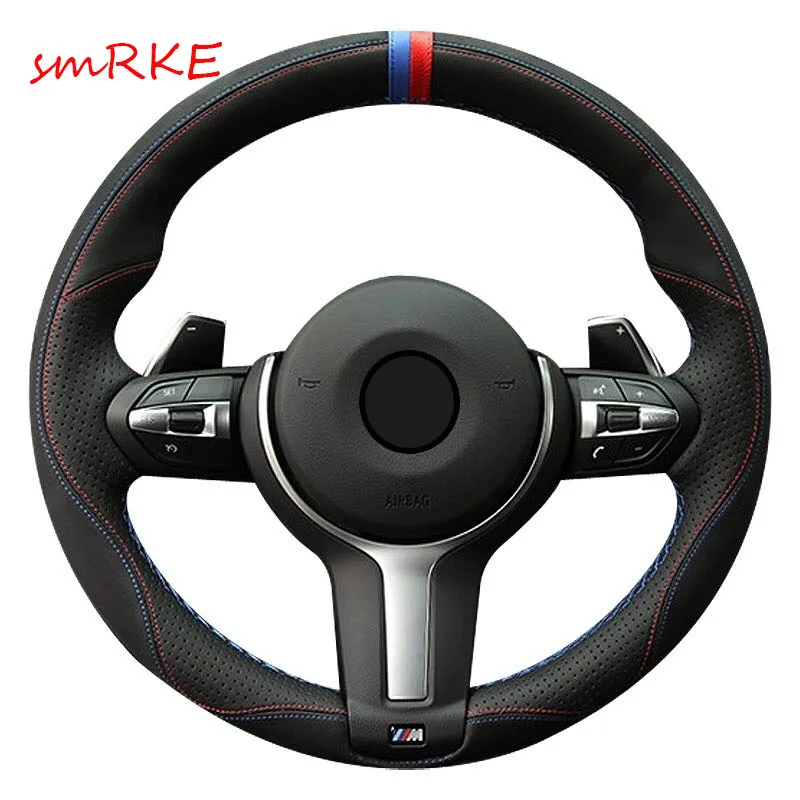 Черная замша кожаный чехол рулевого колеса автомобиля для BMW F87 M2 F80 M3 F82 M4 M5 F12 F13 M6
