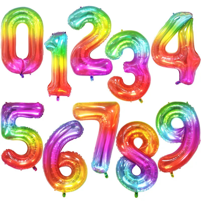 

40Inch Big Foil Birthday Balloons Helium Number Balloon 0-9 Happy Birthday Wedding Party Decorations Shower Large Figures Globos