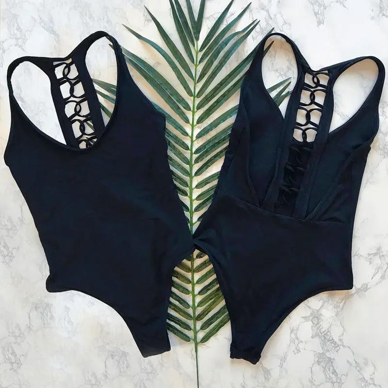 Meihuida Women New Backless One Piece Bikini Monokini Swimsuit Swimwear e Bathing Suit Biquini |
