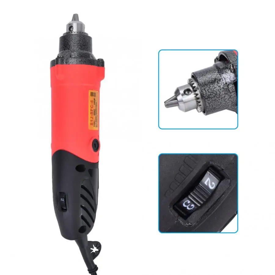 Электрический шлифовальный набор Красный 6 с переменной скоростью металлический