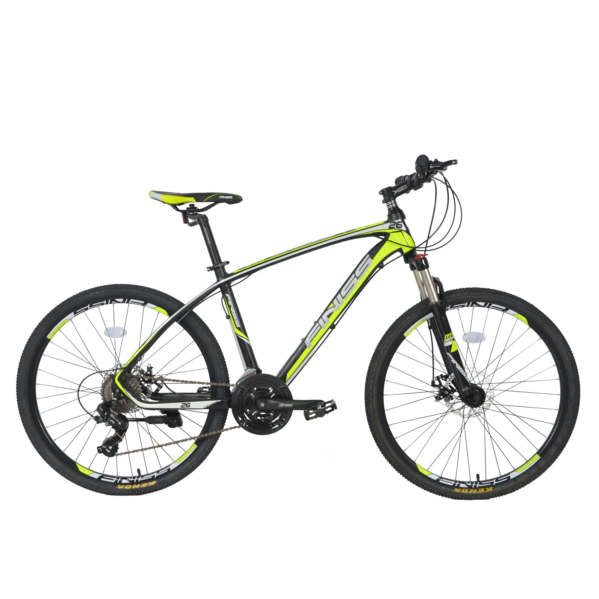 

26 inch 24speeds aluminum alloy frame, shimano shifter system, front and rear disk brake, green color MTB for male and female