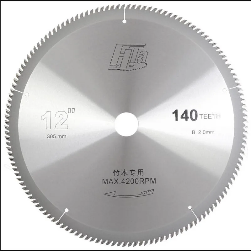 Free Shipping Of Pro Quality 305*2.0*30/25.4mm*140z Thin Kerf  Super Sharp Teeth Shape Tct Saw Blade For Bamboo Cutting