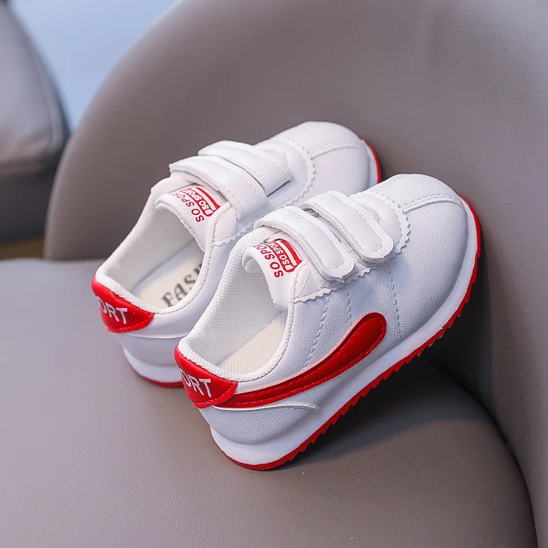 Кроссовки Детские на мягкой подошве в полоску липучке плоской D09251 | Мать и