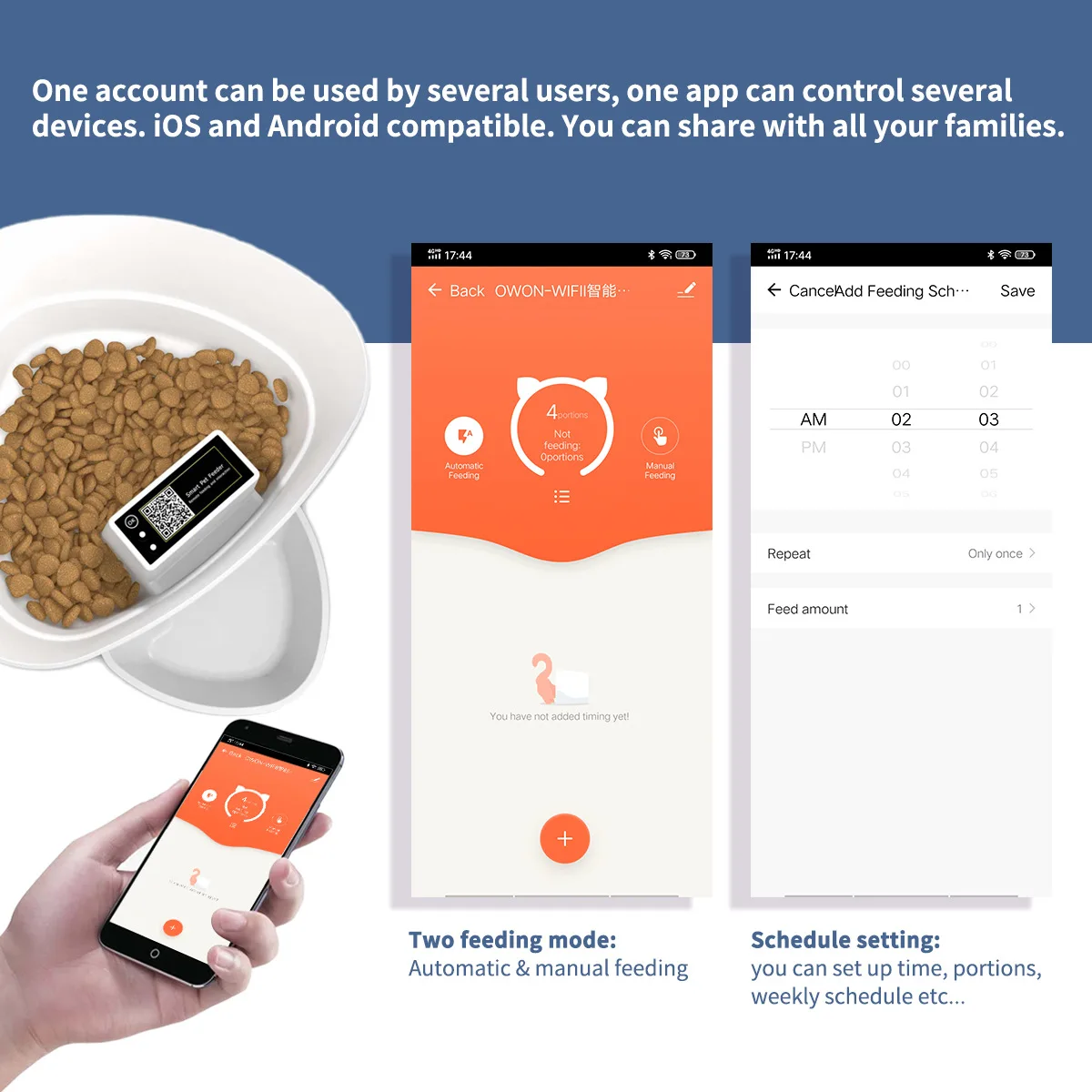 

Anjielosmart Tuya WIFI Automatic Cat Feeder, 4L Smart Pet Feeder with APP Control, Food Dispenser for Cats, Dogs & Small Pets