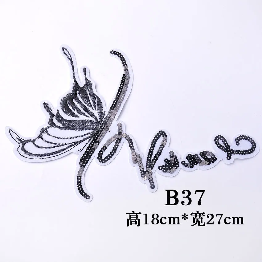 Вышитые блестки заплатки Маленький милый Бабочка Ручная работа девушка Diy