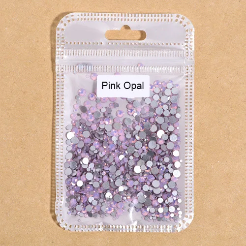 Pink Opal 1000 шт разноцветные стразы без горячей фиксации с плоской задней частью стеклянные стразы блестящие стразы для украшения ногтей F0177 - Цвет: Pink Opal