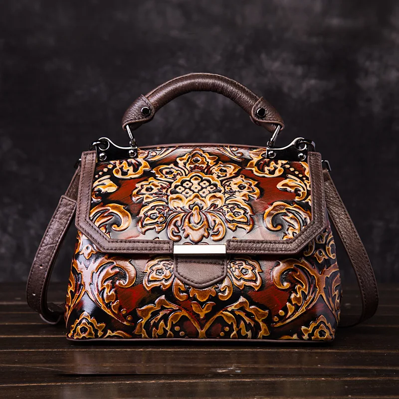 

Популярная стильная дамская сумочка 2021, верхний слой из воловьей кожи, Диагональная Сумка, Женская Универсальная Ретро сумка через плечо с ...