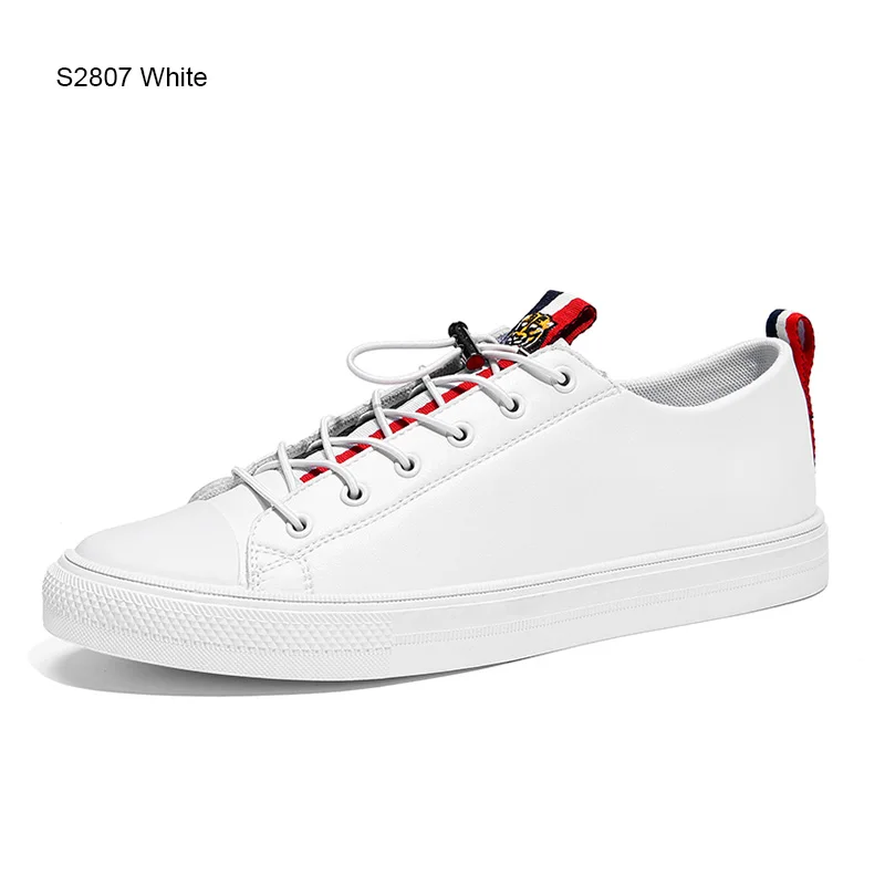 S2807 White Мужские дышащие кроссовки SUROM, летне-весенние повседневные износостойкие туфли с круглым носком, удобные белые туфли на плоской подошве - Цвет: S2807 White