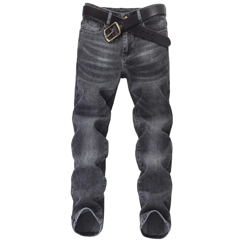 

Luren Spring New Boyfriend Jeans Streetwear Men Casual Slim Jeans Mid-waist Elastic Jeans