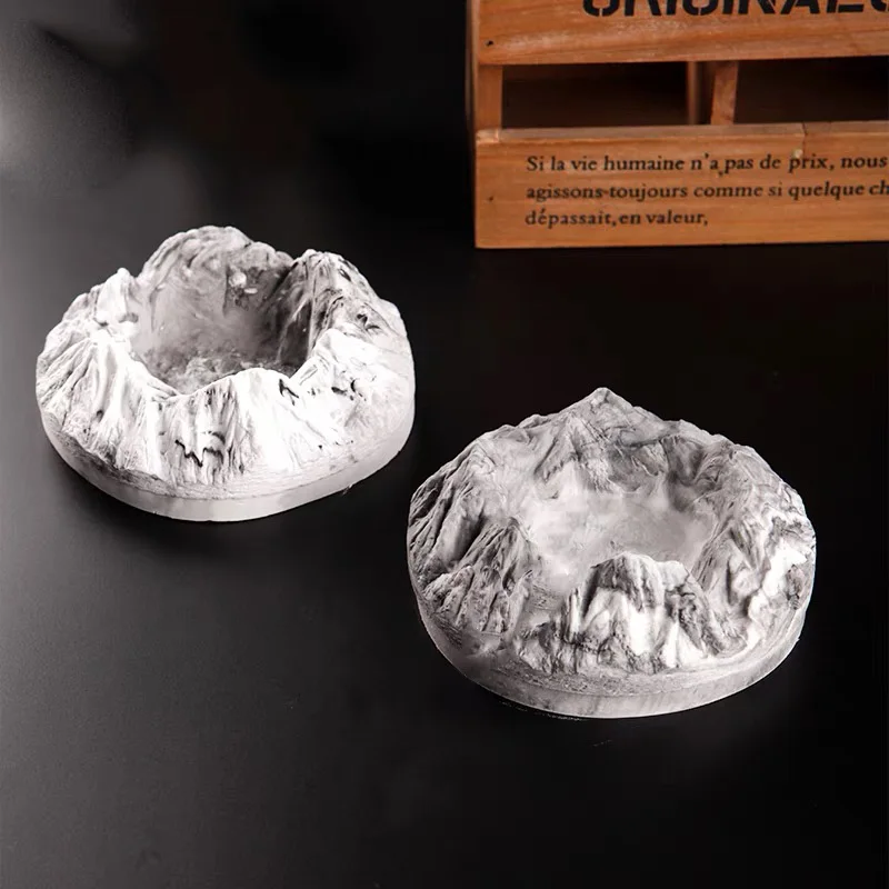 

Trinkets Tray Mold Mountain Design Snow Mountain Ashtray Cement Silicone Mould Jewelry Storage Plate Plaster Mold
