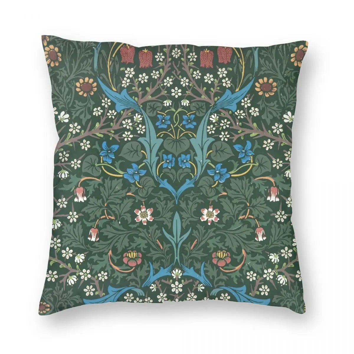 1892 г. квадратная наволочка Вильям Моррис Черноватая из полиэстера льняная