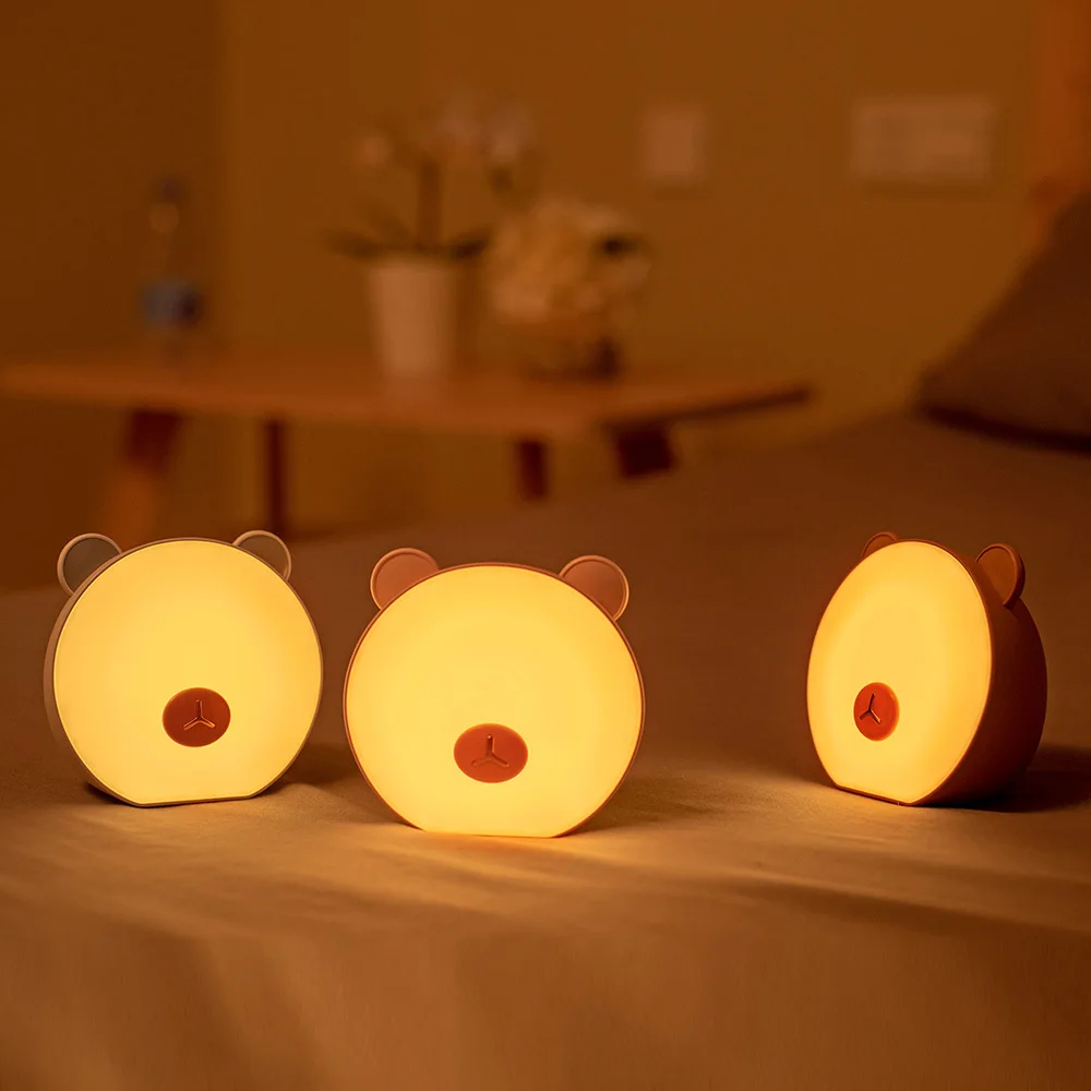 

LED Bear Night light Kids Child Eye Protection Bedroom Sleeping light Touch Switch Stepless Dimming Desktop Decor USB Charge