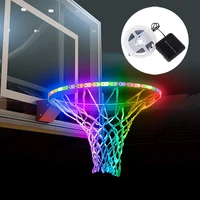 1 5m 45led solar basketball hoop lights colorful night led strip 8 modes waterproof for training playing outdoors