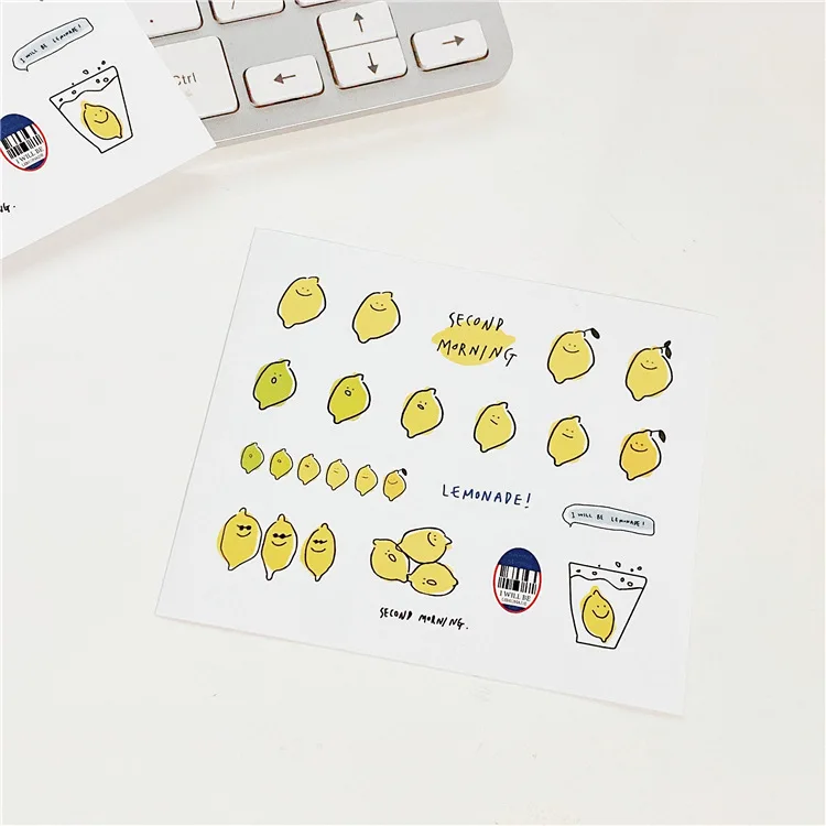 Комплект из 2 предметов лимонного цвета с изображением милые наклейки в