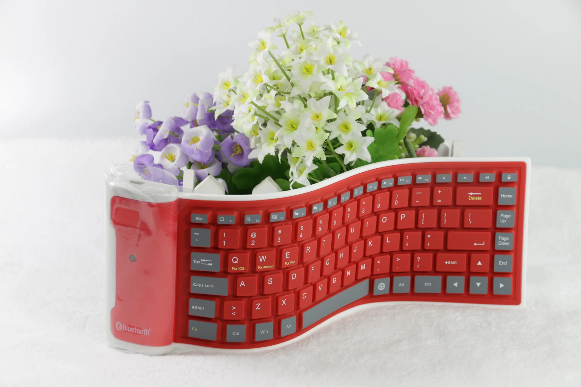 

Suitable for IPhone ISO Android Wireless Bluetooth Keyboard Waterproof Folding Silicone Bluetooth Silicone Keyboard