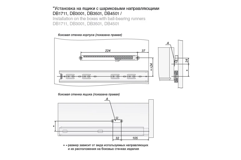 Установка шаровых направляющих на ящики комода - фото