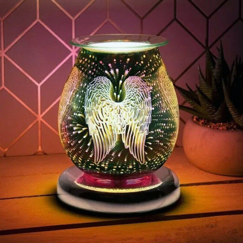 

3D Glass Firework Light Electric Wax Melt Oil Burner Aroma Lamp Christmas Gift For Smell Removing Aromatherapy