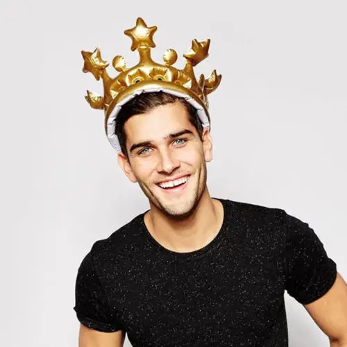 Надувная золотая корона для детей взрослых мужчин женщин шапки на день рождения