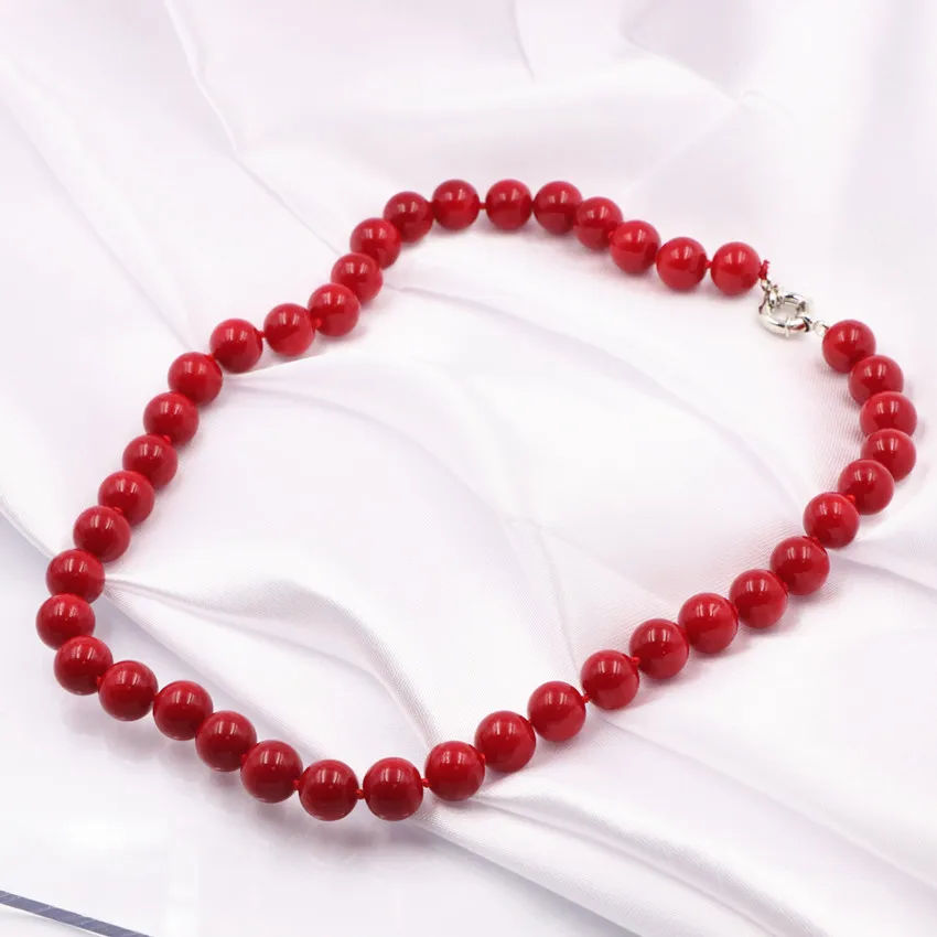 Новый модный красный Искусственный коралловый камень 8 мм 10 12 14 красивые круглые
