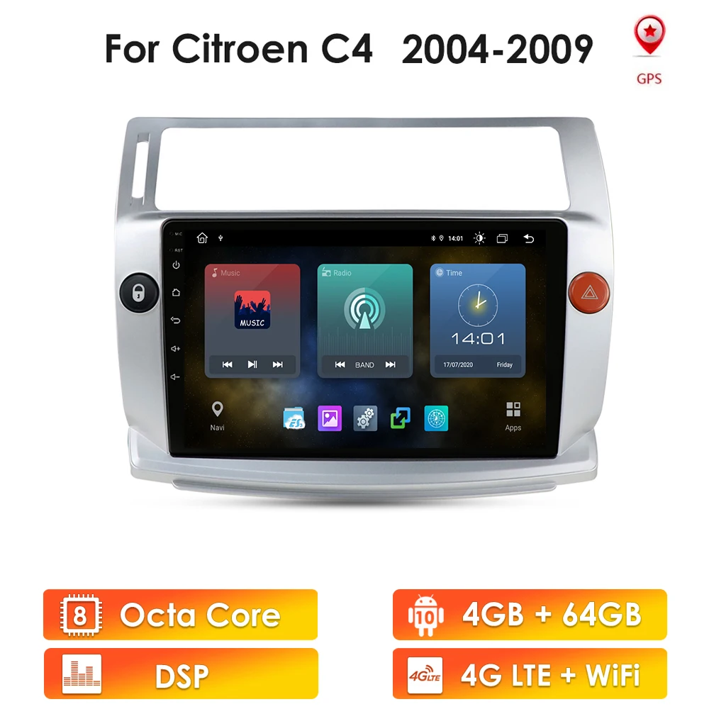 

2+32 Android Car Radio for Citroen C4 C-Triomphe C-Quatre 2004-2009 car dvd player car accessory 4G multimedia autoradio WIFI SD