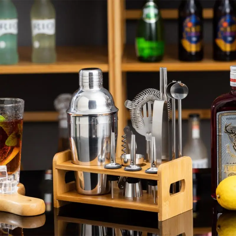 

Cocktail Shaker Making Set 13pcs Bartender Kit for Mixer Wine Martini Stainless Steel Bars Tool Home Drink Party Accessories