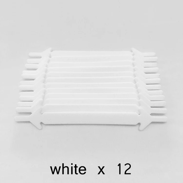 white 12 шт/лот без галстука силиконовые шнурки эластичные шнурки для обуви ленивые плоские шнурки для мужчин и женщин шнуровки резиновые Zapatillas 11 цветов - Цвет: white