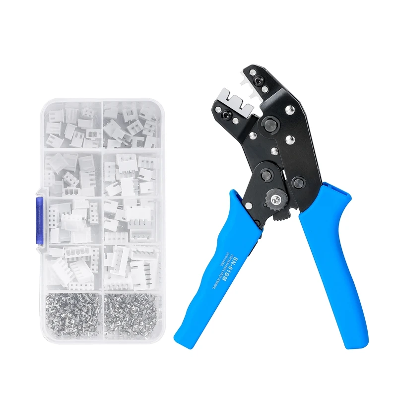 

SN-01BM XH2.54 crimping tool with 2 P, 3 P, 4 P 5 P, pin and housing terminal kit. AWG28-20 pliers with terminal connector